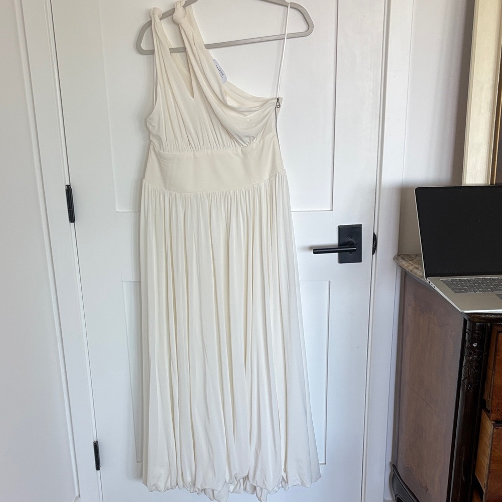La Ligne Cream One-Shoulder Dress